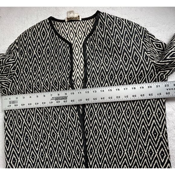 Doncaster Womens Diamond Pattern Textured Silk Blazer Jacket Size 4 Open Front - Picture 6 of 7